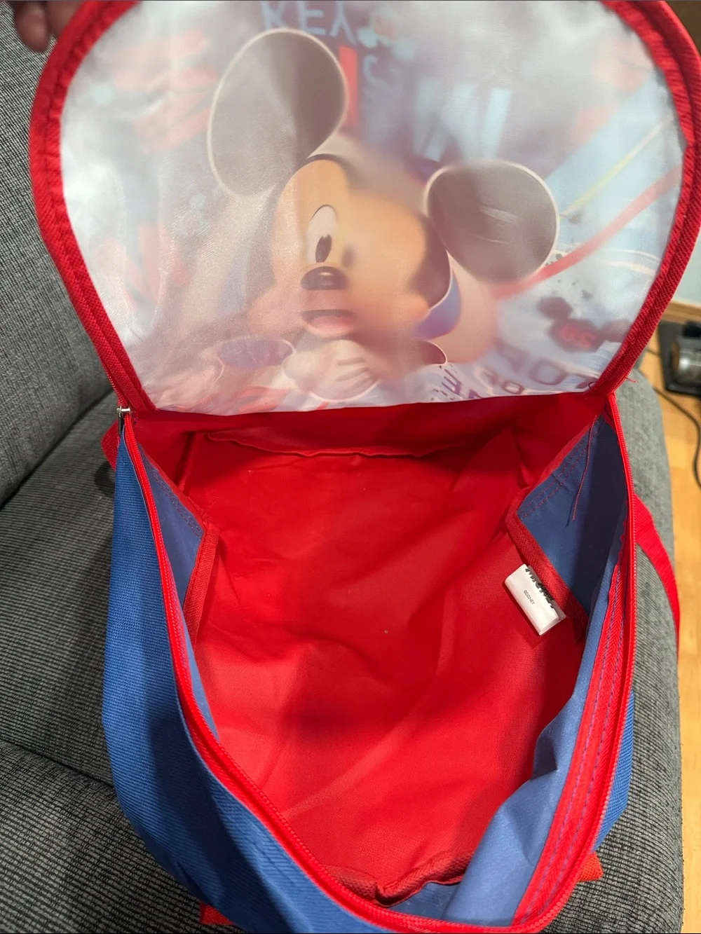 Disney Mickey Mouse Backpack in Blue & Red with Playful Graphic